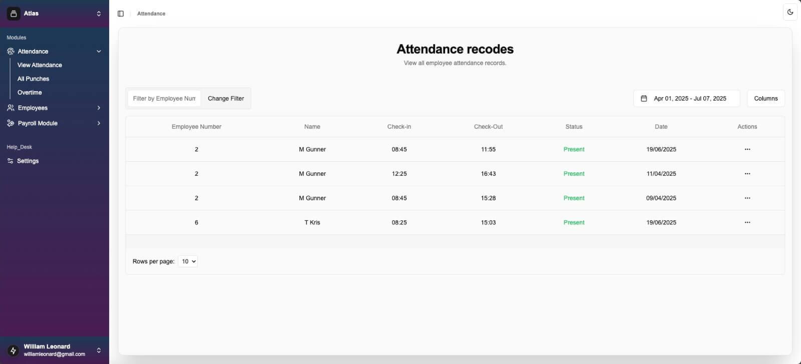 Attendance Tracking